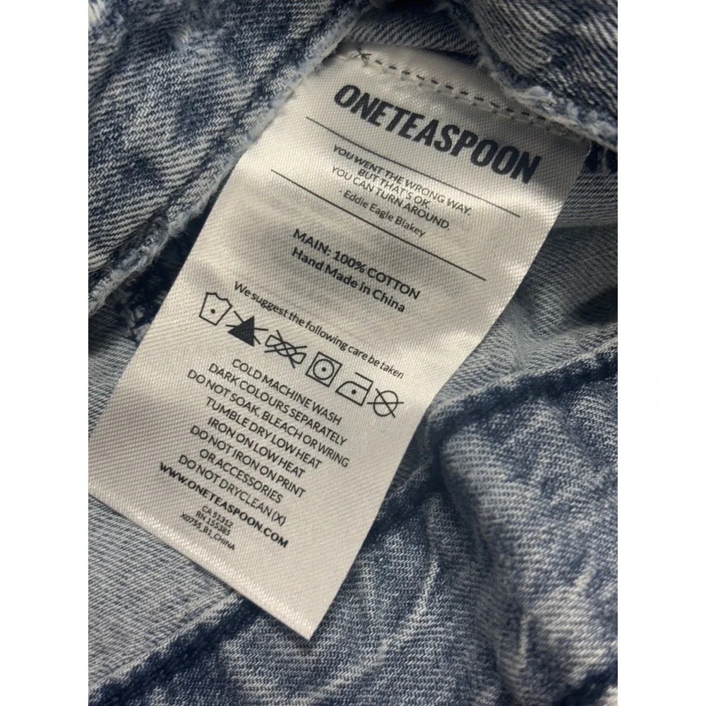 OneTeaspoon NEW Denim Jacket‎ Distressed Blue Jean Jacket Kids Rocky Size 6-7